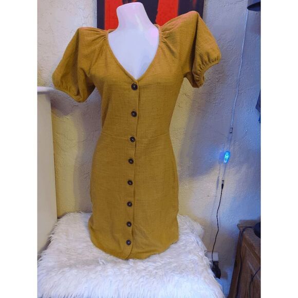 EUC Size XXS Texture & Thread Puff-Sleeve Dress From Madewell - Picture 3 of 4